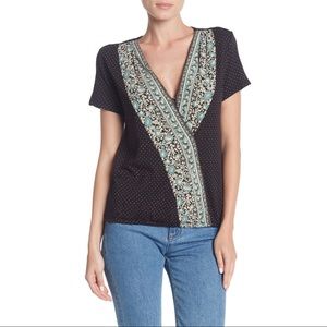 NWT Lucky Brand Wildflower Surplice Neck Top